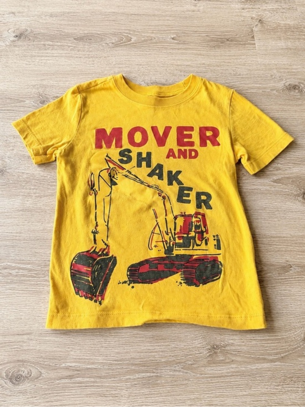 Carter's 2T Yellow Excavator Graphic Tee Mover & Shaker Construction Shirt Boys
